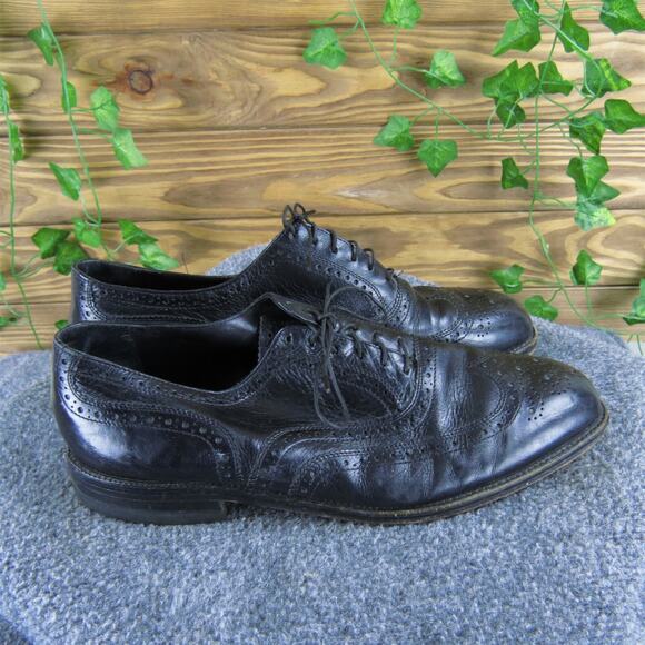 Freeman Men's Wingtip Oxford Brogue Black Size 10 Medium Used 2025 - Picture 3 of 6
